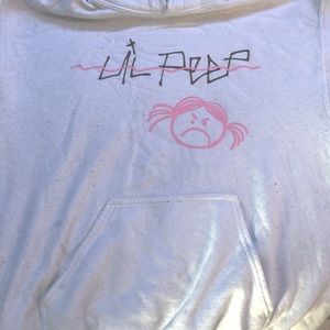 white authentic lil peep merch hoodie